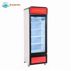 Quality Supermarket 450L display showcase glass door freezer upright refrigerator wholesale