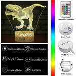 USB Portable 3D Lamp Illusion Dinosaur Multipurpose For Girls Boys
