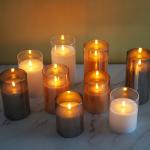 Battery Operated Paraffin Wax Flameless Flickering Pillar Candles With Remote