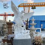 White Marble Archangel Sculpture Natural Stone St. Michael Statue European