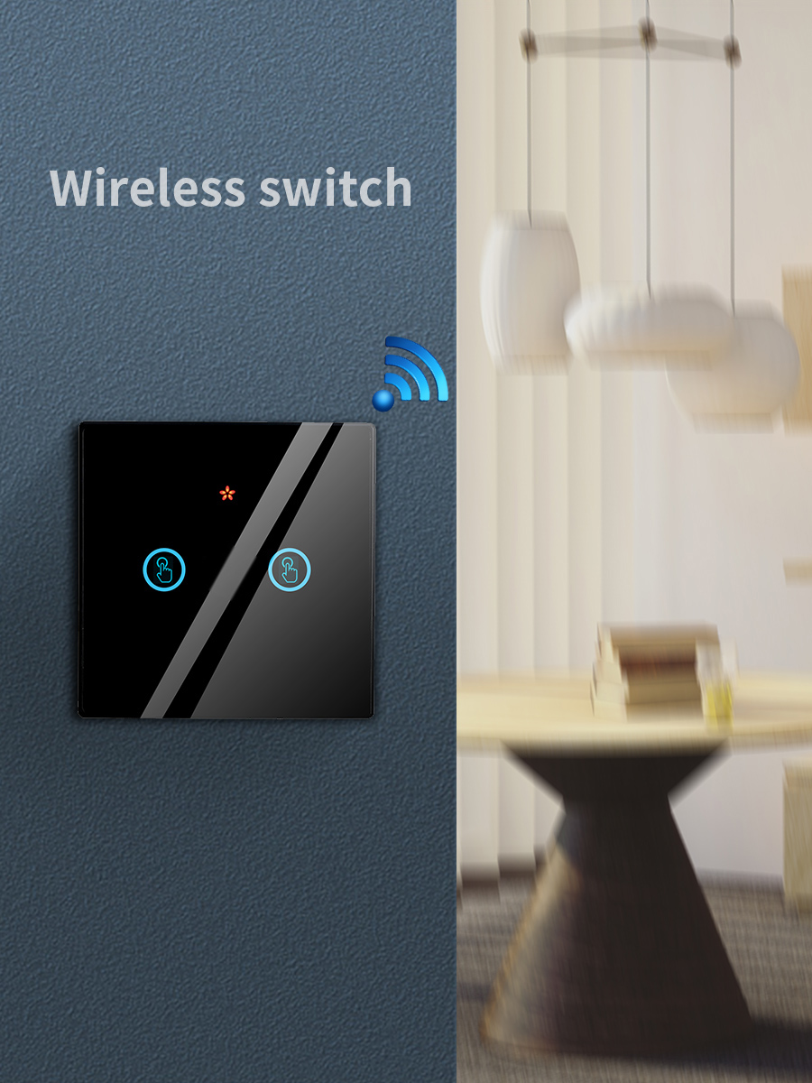 RF433 Wireless Remote Control Switch Crystal Glass Panel Touch Switch with 10A breaker refit old version circuit