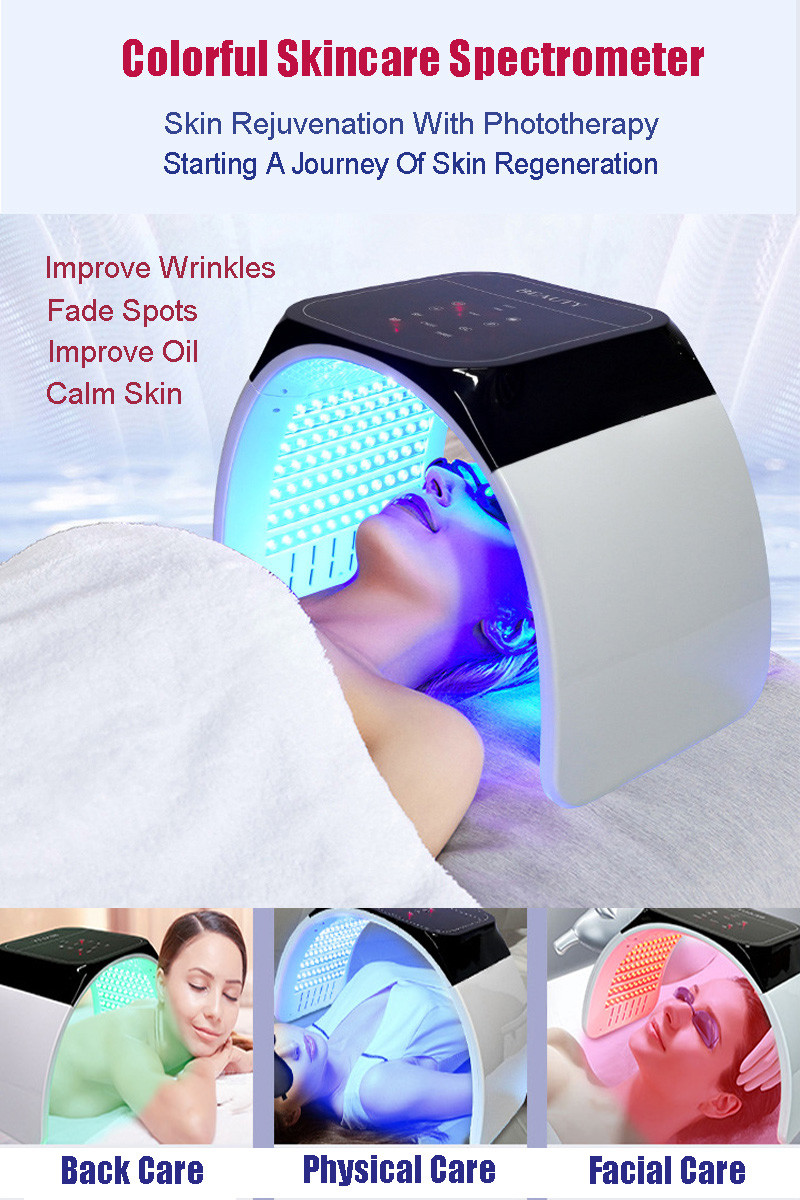 LED Light Therapy for Face - 7 Colors Photon PDT Near Infrared Light Therapy Professional LED Face Mask