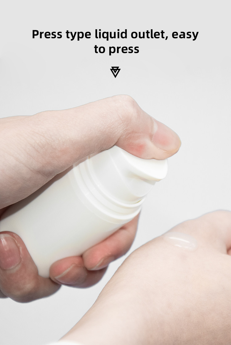 Customized Color Round 15ml / 30ml / 50ml Cosmetic Skincare Vacuum Bottle White PP Airless Bottle For Lotion/Serum/Cream/Foundation/Sunscreen uKA66
