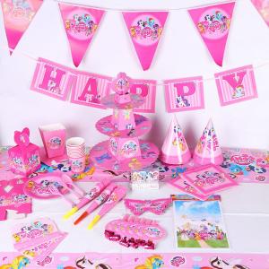 Quality My Little Pony Baby Shower Childrens Disposable Party Tableware Sets wholesale