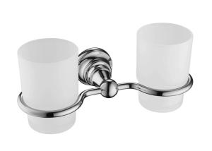 Quality Silver Bathroom Accessory Two Toothbrush Holder Wall BMLSB0024-C wholesale
