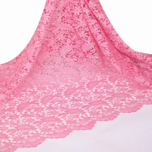 Quality F50264 polyester african lace embroidery fabric for wedding dress wholesale