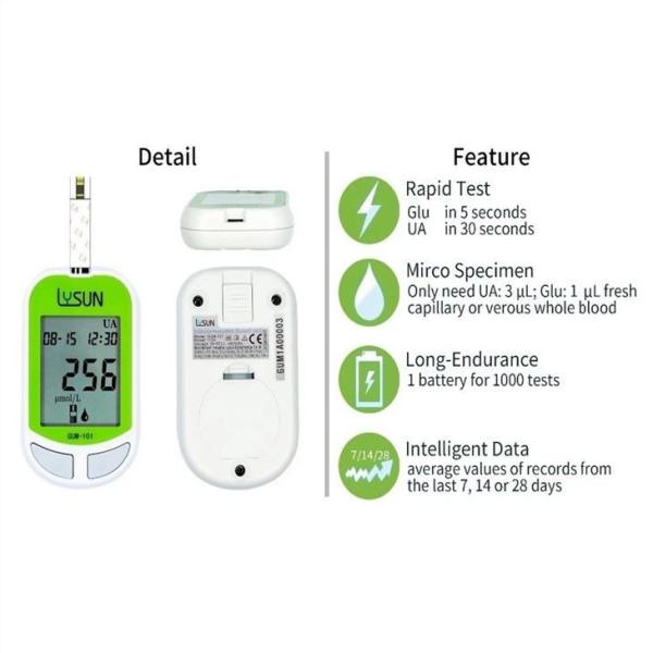 Lysun Professional Manufacturer Hot Selling Digital Sugar Uric Acid Test Strip
