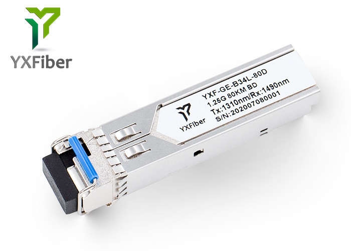 1.25G BIDI 80km 1310nm/1490nm SFP Fiber Optical Transceiver Module LC Connector