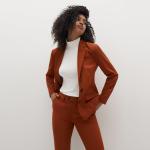 Burnt Orange Formal Stylish Womens Suits 5% Spandex