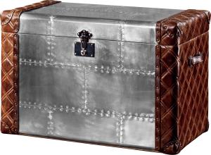 Quality Retro Vintage Leather Storage Trunk Aluminium Sheet Lifted Cover Full Hand Craft wholesale