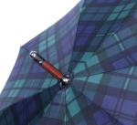 103cm 190T Pongee Gingham Wooden J Stick Umbrella
