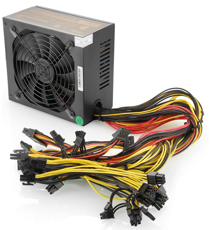 Wholesale ATX PSU 1600w mean well switching power supply Quiet Fan 6 GPU Machine