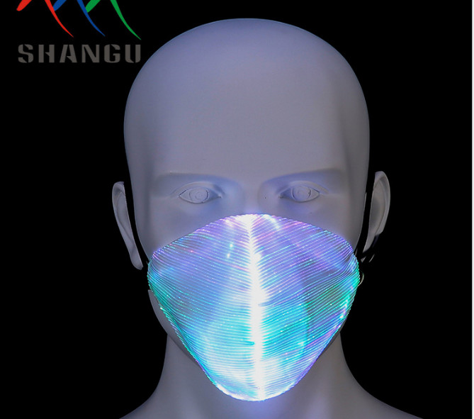Sound Activated LED Light Up Mask , Mini Light Pink Masquerade Masks