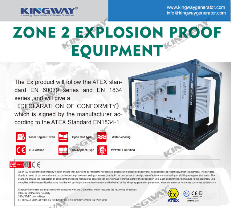 ATEX Standard Zone 2 Silent Diesel Generator Set Customized 35KVA