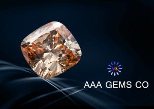Quality Cushion Cutting Classic Champagne Moissanite For Rings , Pendant wholesale