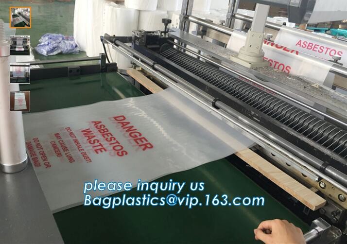 Hazardous Waste Yellow Plastic Bag Asbestos Garbage Bag,large size thicker LDPE asbestos remove bags,asbestos garbage ba