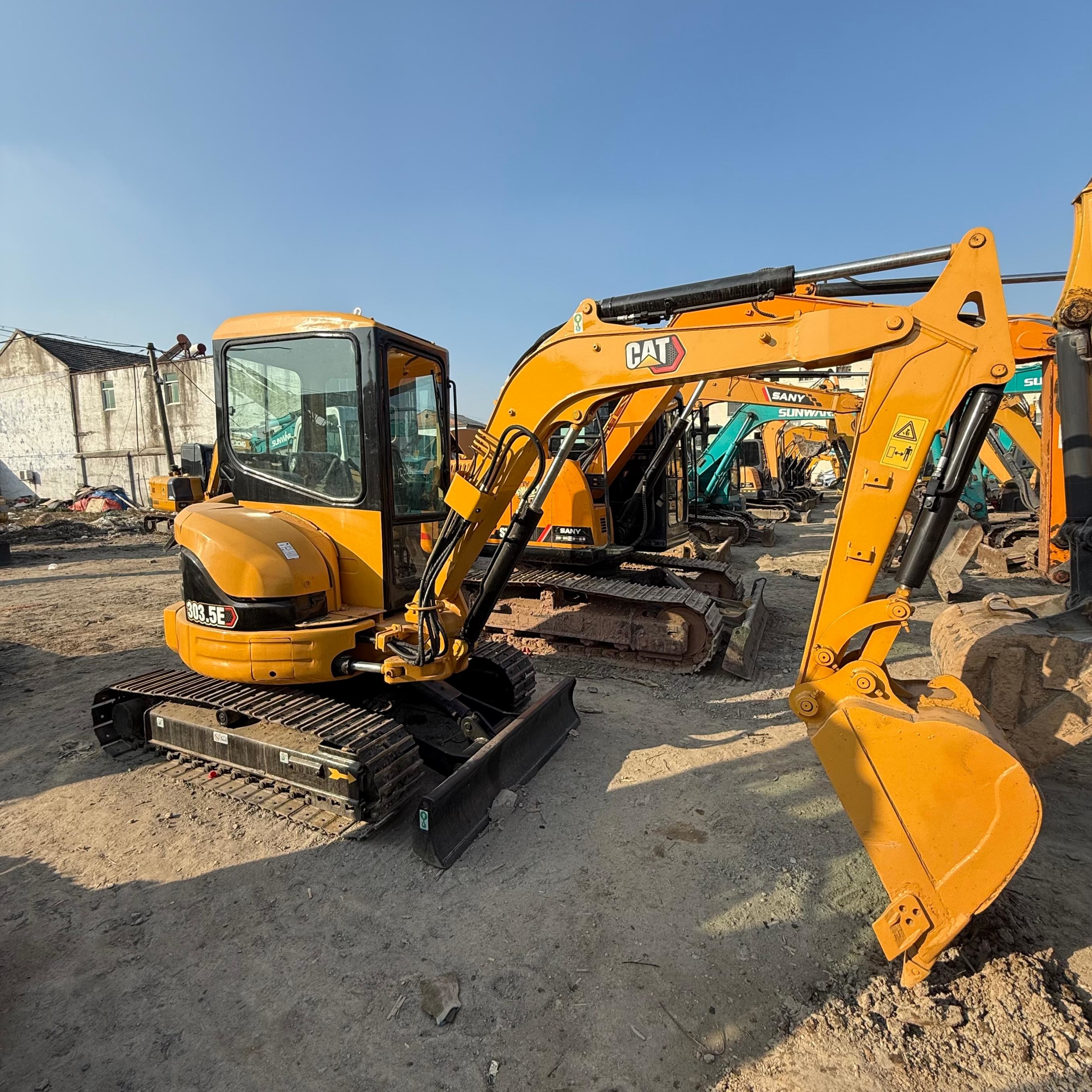 3.5 Ton Used Cat 303.5E Mini Hydraulic Backhoe Excavators 23.6kw Second Hand Digger