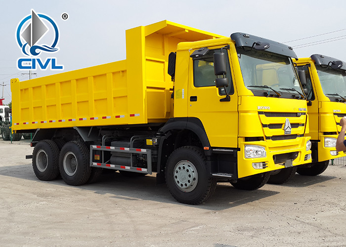 10 Wheels New Heavy Duty Dump Truck 371HP LHD 10 - 25 CBM For Mining Industry yellow color