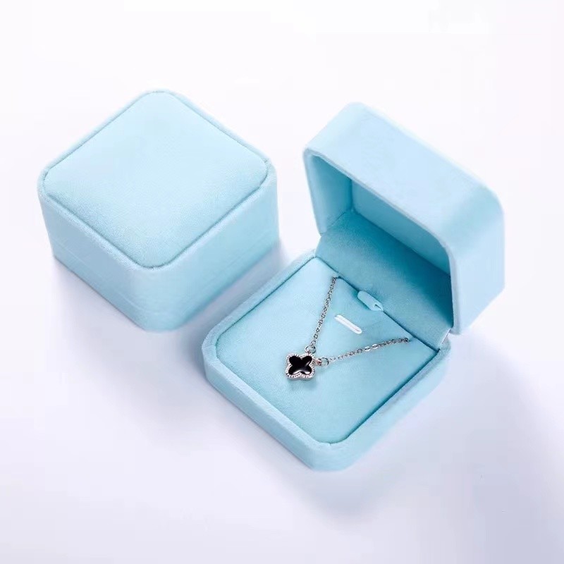 Sky Blue Haze Grey Recycled Paper Jewelry Boxes 6cm*5cm*4.5cm