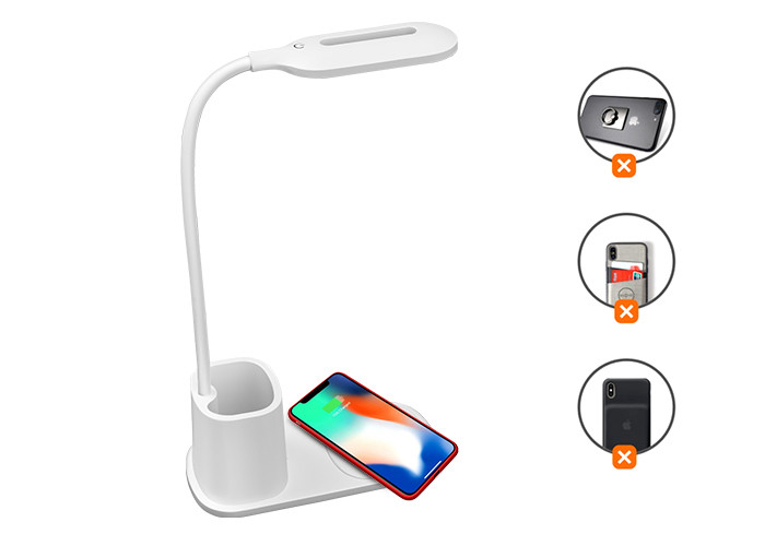 Touch Control FCC RoHS 10W QI Wireless Charging Pad with LED Desk Lamp