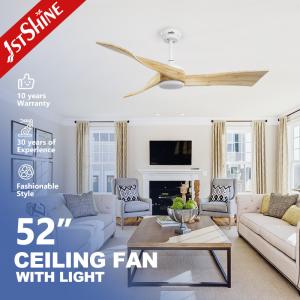 Quality 230V Solid Wood Blades 3 Color LED Dimmable Ceiling Fan With Remote Control wholesale