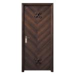 Natural Teak Veneer Solid Wood Flush Doors 45mm Thick Mid Century Wood Door