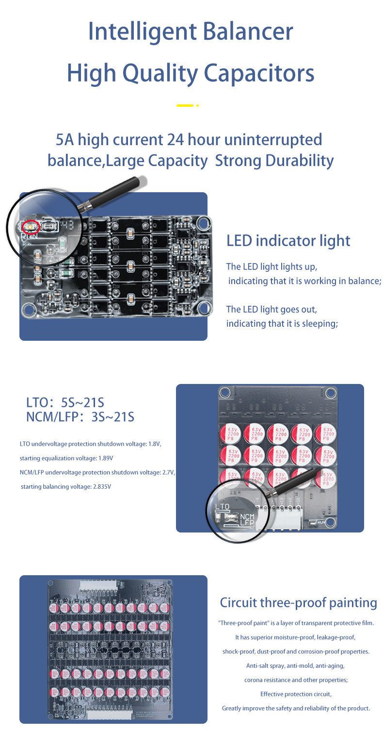 3S 4S Equalizer Li-ion Battery Pack 5A Active Balancer Lifepo4 Lithium Lto Battery Energy Transfer Balance Board