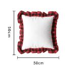 Sublimation Pillow Cover Blanks Heat Transfer Printed Plaid With Ruffled Lace