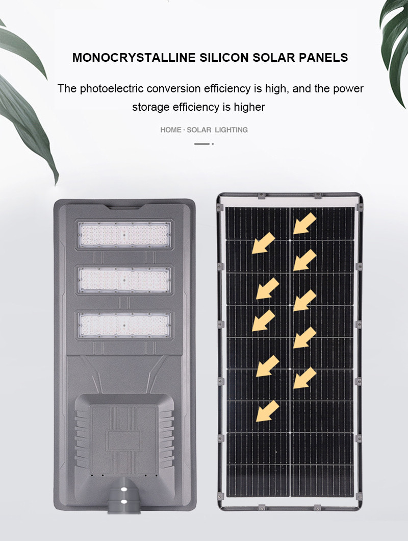 Ip65 Waterproof Solar Street Light LED Road Lamp With Motion Sensor Self Cleaning