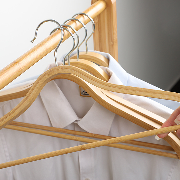 Customizable Accepable Free Standing Bamboo Tree Coat Rack Stand with 4 Tier Hangers