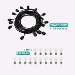 48ft 15 Sockets Outdoor Commercial Grade LED String Lights