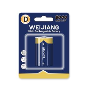 Quality Cylindrical NiMH Rechargeable Battery 8000mAh D NiMH Battery Cell For Flashlights wholesale