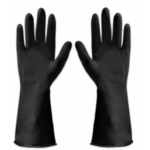 Quality OEM Chemical Proof Black Latex Long Gloves Antistatic Fireproof wholesale