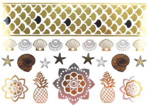 Quality Gold foil silve foil, black foil metallic temporary tattoo, High quality OEM tattoo. wholesale