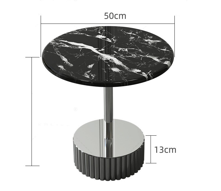 Elegant Stainless Steel Marble Top Couch Side Table OEM ODM