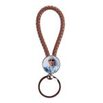 Sublimation Metal Keychain With Woven Rope Blank Bag Pendant Keyring