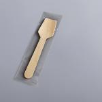 100 Pack Mini Wooden Spoons Disposable Square End Tasting Spoon Small for Ice