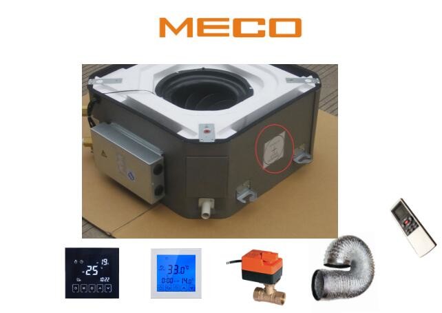 400CFM 4 Pipe System Ceiling Cassette Fcu Fan Coil Unit 590x590x242mm Size