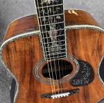Top quality D45 KOA wood acoustic guitar, Solid spruce top, Abalone inlays etc