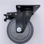 5 Inch Durable Wear Resistant TPR Swivel Plate Caster with Brake​