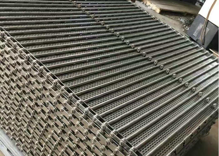 Slat Link Conveyor Belt Wire Mesh , Anti Rust Plate Conveyor Belt For Electronic Products