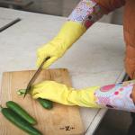 Houeshold Extra Long Sleeve Rubber Gloves Waterproof for kitchen cleaning