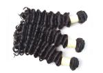 Deep Wave Remy Human Hair Extensions , Natural Color Virgin Mongolian Curly Hair