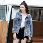 ODM OEM Spring Ladies Jackets Coats Long Sleeve Denim Jacket