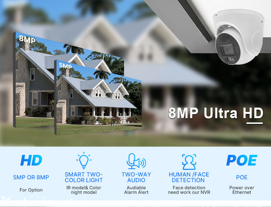4K 16Channel 8MP Outdoor Home Camera Security System PoE NVR Kit Cctv Ip Cameras Surveillance Security Camera System