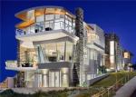 Residential Balcony Stainless Steel Glass Railing Flooring Mounted Customized