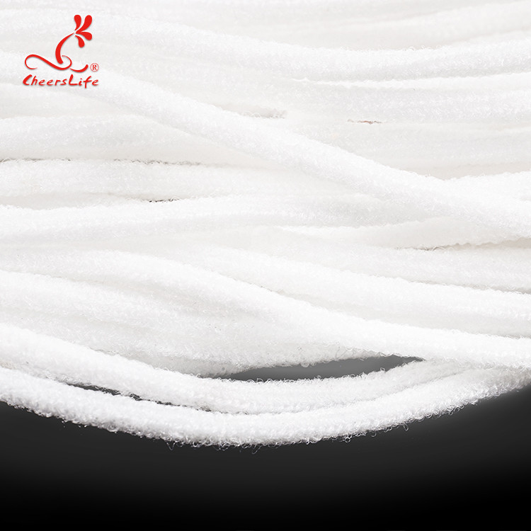 Nylon Round Elastic Earloop Cord For Mask 3mm Spandex Band White Color