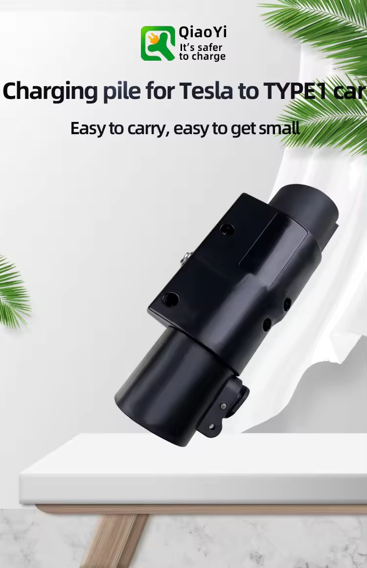 Black 7KW 32 Amp T To J1772 Charging Adapter NACS Connector Socket Switch Adapter EV Charger Converter with SAE plug