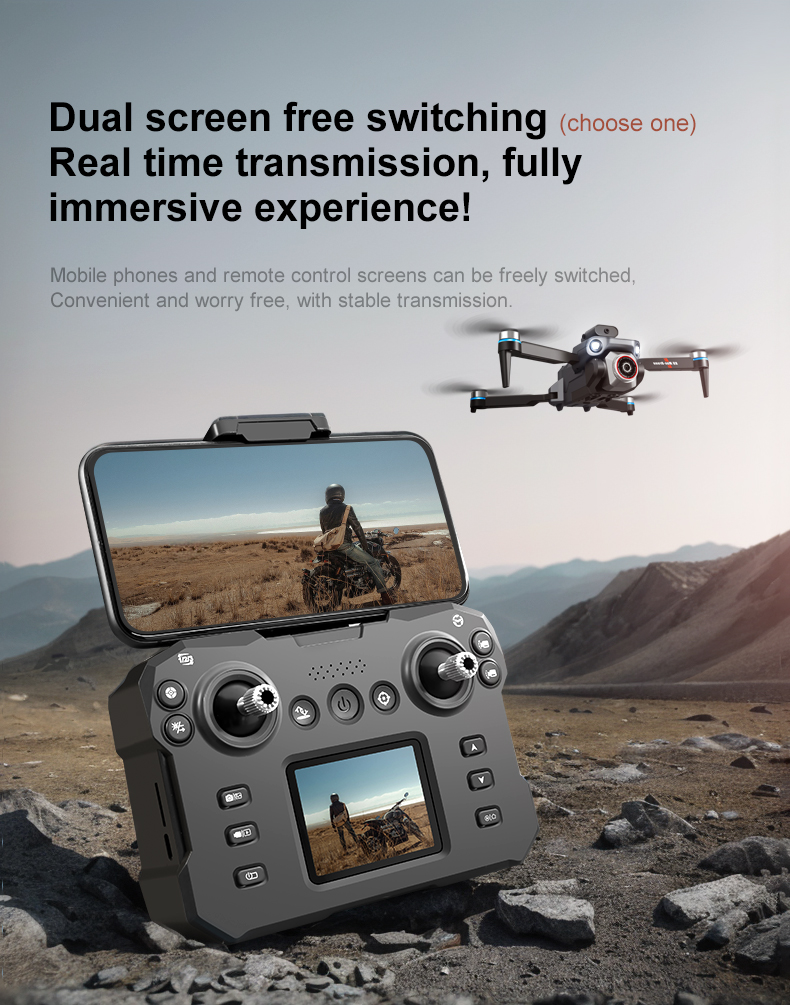 K12 Drones Design Foldable Helicopter with Screen Remote Wifi FPV Obstacle Avoidance and Other Image Transmission Distance