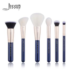 Quality 6pcs Prussian Blue / Golden Sands Face Makeup Brush Set Angled Blush Finish T488 wholesale